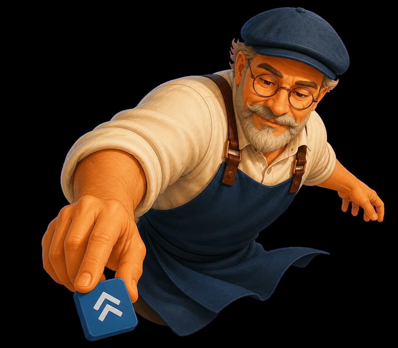 Master Lio offering a blue chevron stone for a Quick Match